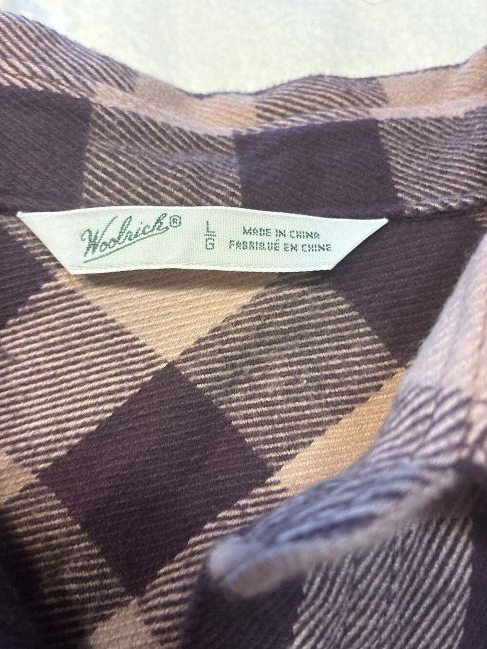 Woolrich Women's Aubergine Buffalo Check Flannel Shirt Size L - Picture 2 of 8